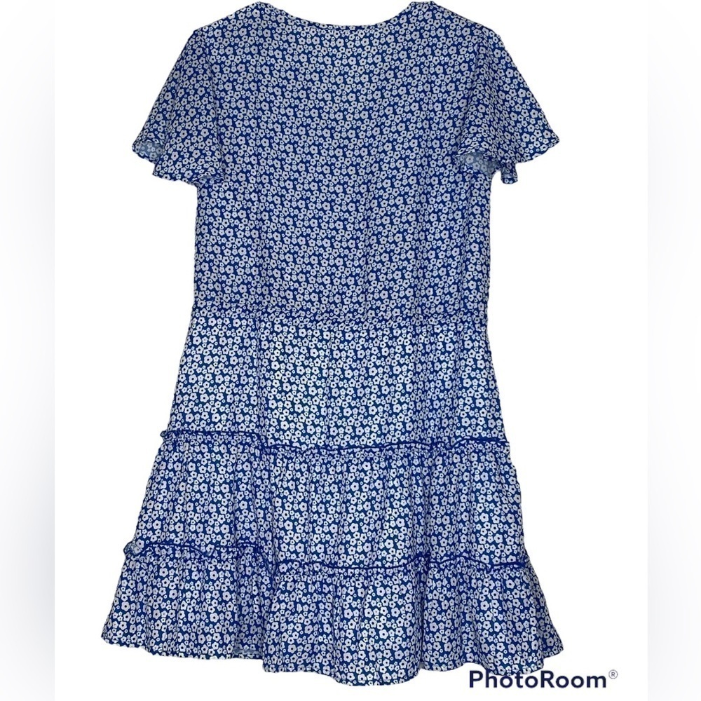 EURAMERICAN FLORAL PRINT SUMMER DRESS FLOUNCY EDGE SIZE MEDIUM - Picture 7 of 12
